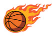 © Salim - Basketball on fire flaming sports ball dynamic motion action energetic game