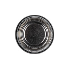 Top view of a metallic grommet with a textured surface, isolated on a clean transparent background for product display