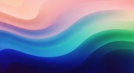Wall Mural - Smooth Gradient Waves of Pastel Colors Flowing Across a Background abstract