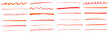© MR.AK - Line marker red underline set. Hand drawn red pen and brush stroke with underline accent, swoosh detail and squiggly sketch mark. vector set