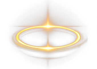 Wall Mural - Golden Light Ring Effect for Design Isolate On Transparent Background, cutout, png