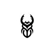 © Diki - Stylized Black Beetle Logo Design with Abstract Horns.