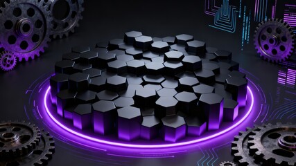 Keyboard Virtual World Digital Realm: Tech Light Effects and Data Flow for Gaming and Programming Background
