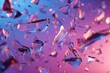 © Kumpul - Abstract shot of shattered, transparent shards against a gradient of pink and blue