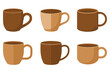 © Shamsun - Coffee cup silhouette icon set brown mug illustration on white background