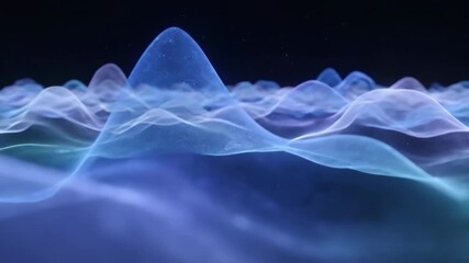 Wall Mural - seamlessly looping video of ethereal glowing abstract forms gently morphing and shifting like misty 