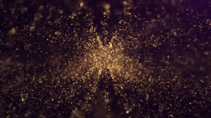 Wall Mural - Seamlessly looping video of shimmering golden particles bursting and dispersing softly, creating an abstract radiant energy field soft, glamorous, website