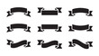 © Abidinawan Design - Set of black ribbon banners simple flat vector design elements isolated on white background for graphic design