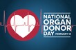 © Zander - National Organ Donor Day Graphic with Heartbeat Line and Medical Heart Symbol for Life-Saving Donation Awareness, Health, and February 14th