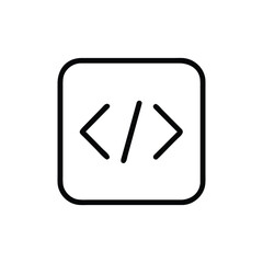 Simple Code Icon in Rounded Square Design on Transparent Background
