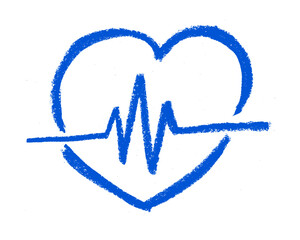 Wall Mural - Heart Medicine Health Related Icon Crayon Chalk Drawing Doodle Vector