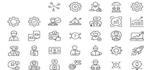 business management, human resources, HR, strategy, teamwork, user, gear icon, settings, administration, corporate, development, solution, organization, structure, process, workflow, simple graphic, l