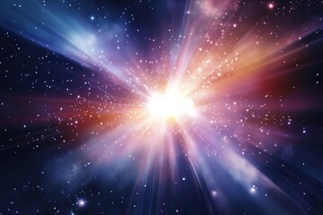 Wall Mural - Cosmic explosion showcasing vibrant colors in deep space during a celestial event