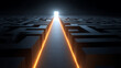 © DesignBee - A light illuminates the end of a maze, representing the path to success.