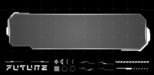 White Futuristic Text box or Sci-Fi lower third white vector editable	