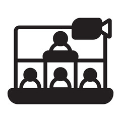 Wall Mural - video call glyph icon