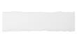© naima - A horizontal strip of white torn paper with rough uneven edges, realistic fiber texture, minimal shadow, isolated on neutral background, modern stationery style
