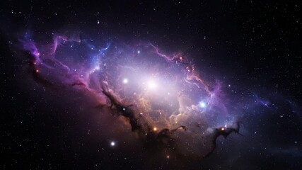 Wall Mural - Ethereal cosmic dust clouds slowly drift and evolve, resembling a vibrant, distant star-forming galaxy future, dreamlike, evolve