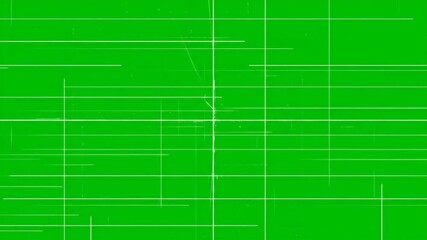 Wall Mural - Fast-paced, high-tech geometric grid lines swiftly moving and multiplying on a uniformly lit green screen for compositing sci-fi, production, background
