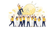© Rahayu - Teamwork Idea: People holding a lightbulb representing a successful business idea