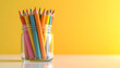 © faiz - Collection of Colored Pencils Inside Clear Glass Jar