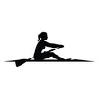 © Parvez - Silhouette of Female Rower Paddling Boat – Woman Rowing on Water, Sport and Fitness Concept, Outdoor Activity, Strength Training, River and Lake Recreation Vector Illustration