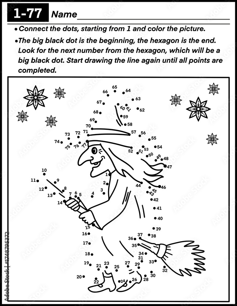Halloween dot to dot with wish , coloring and activity for kids ...