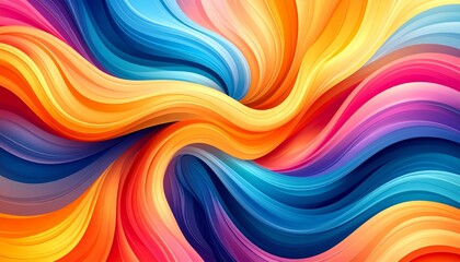 Wall Mural - colorful abstract waves illustration
