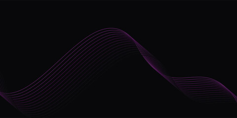 Wall Mural - purple wavy background with abstract round line, dynamic banner concept. vector illustration eps10