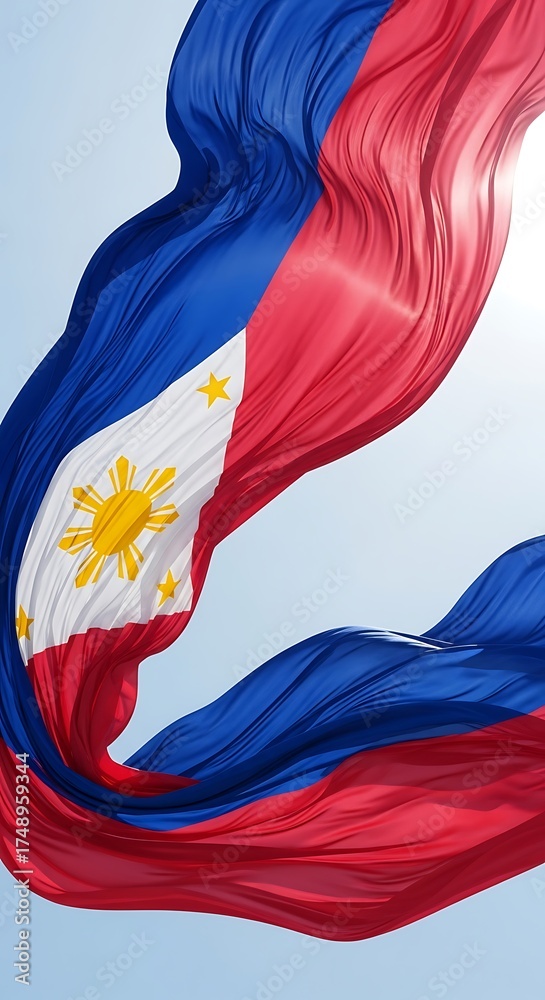 Philippine Flag Flowing - Symbol of National Pride and Independence ...