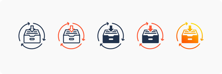 Artifact Repository icon set multiple style collection