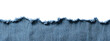 © CozyDesign - Blue denim fabric with Ripped torn frayed edge isolated on transparent background