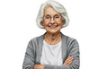 © Songpong - Smiling elderly woman with glasses isolated on transparent background