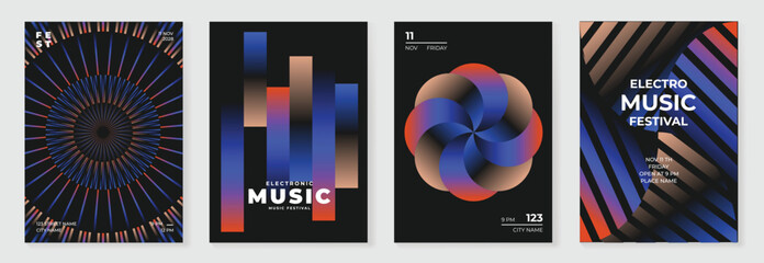 Wall Mural - Abstract Gradient Poster Vector Set for Modern Graphic Design