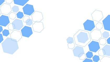 Abstract blue hexagon shape for frame illustration design