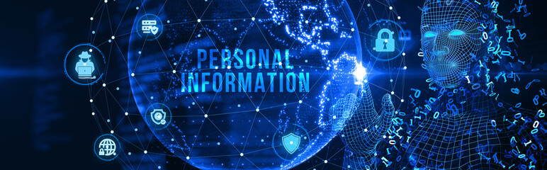 Safety concept: Personal Information on digital background. 3d illustration
