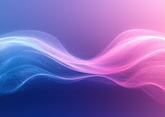 Wall Mural - Abstract wave of light, blending blue and pink with sparkling particles, soft gradient