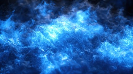 Wall Mural - Azure luminescence swirls and flows, like digital water or otherworldly nebula