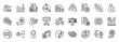 © Uniconlabs - cost reduction icon set collection in outline style. icon pack contain savings, efficiency, cut, reduce, optimize, lower, minimize, control, budget, slash