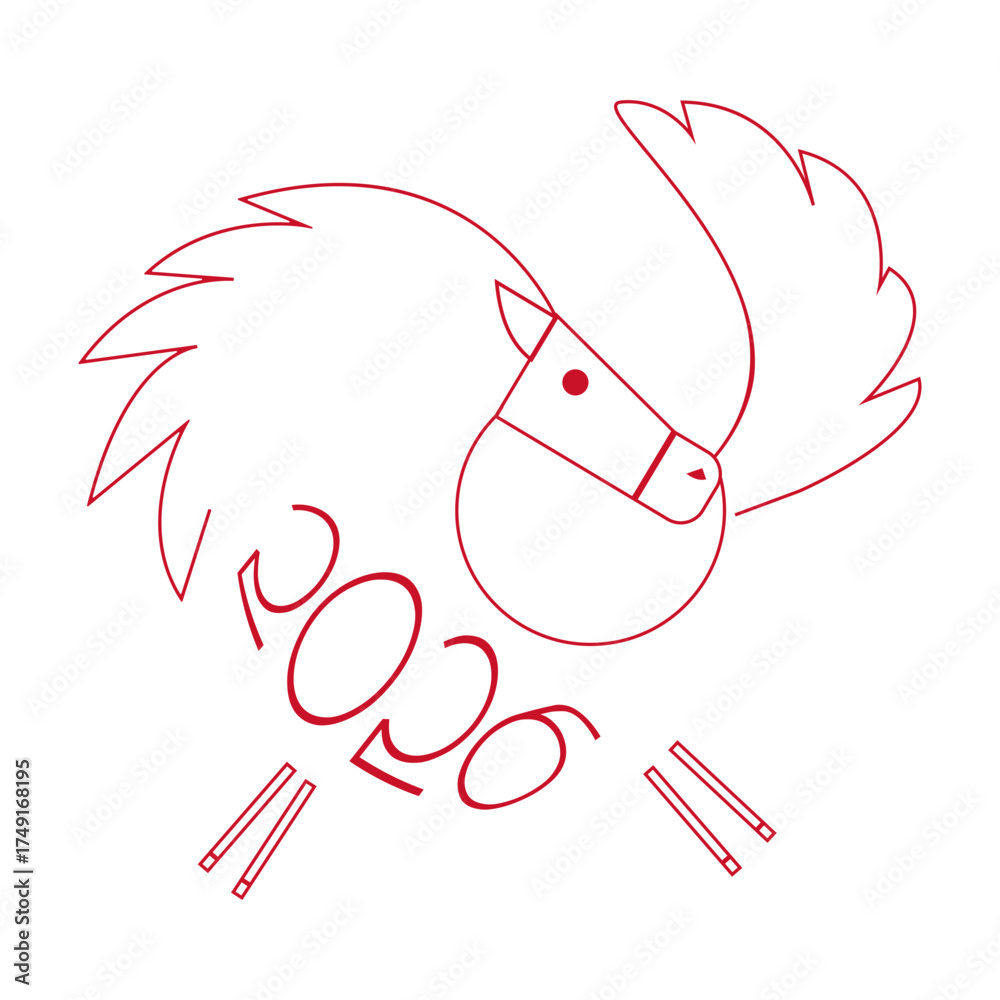 Celebration of the Year of the Horse with a simple red design for 2026 ...