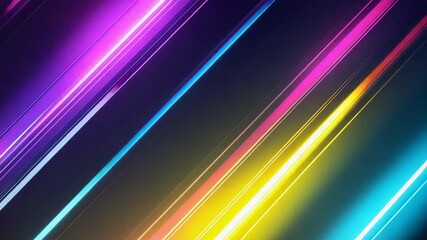 Canvas Print - Dynamic colorful glowing lines creating abstract motion background