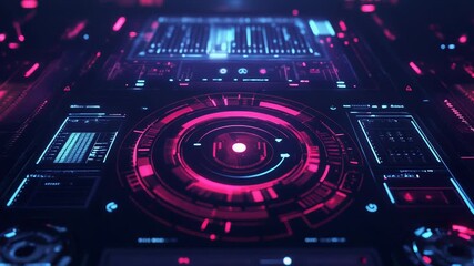 Wall Mural - Futuristic technology user interface displaying digital data on screen