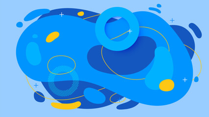 Wall Mural - Abstract blue fluid geometric background