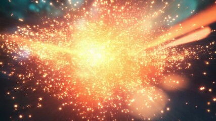 Wall Mural - Burst of light particles creating abstract energy explosion