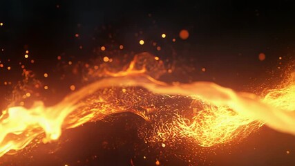 Wall Mural - Abstract fire stream glowing with sparks and energy