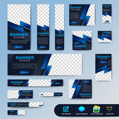 Wall Mural - Ads web banner template set. Vector horizontal, vertical, square web banner ads design. Vector