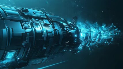 Wall Mural - Sci fi engine glowing with futuristic technology and energy