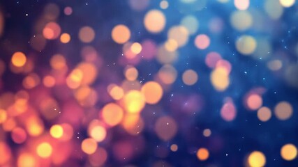 Canvas Print - Glowing bokeh lights creating abstract blue orange background