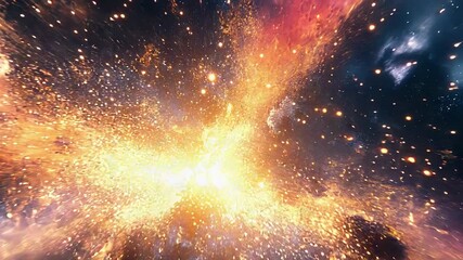 Wall Mural - Cosmic supernova explosion creating new galaxy stars