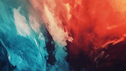 Wall Mural - Abstract fire and ice liquid clashing concept